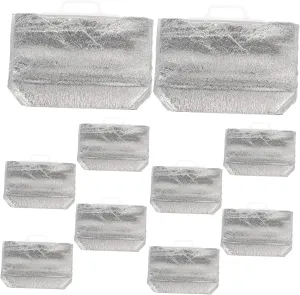 10Pcs Portable Insulation Bag Disposable Heat Preservation Food Storage Bag Thicken Tote Bags for Freshness Protection for Home Restaurant Camping Silver S