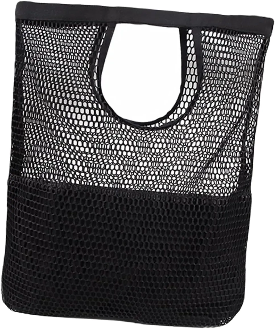 1Pc Capacity Mesh Design Tote Bag Reusable Beach Pouch for Shopping and Portable for Daily Essentials and Travel Stylish Beach Tote Bag