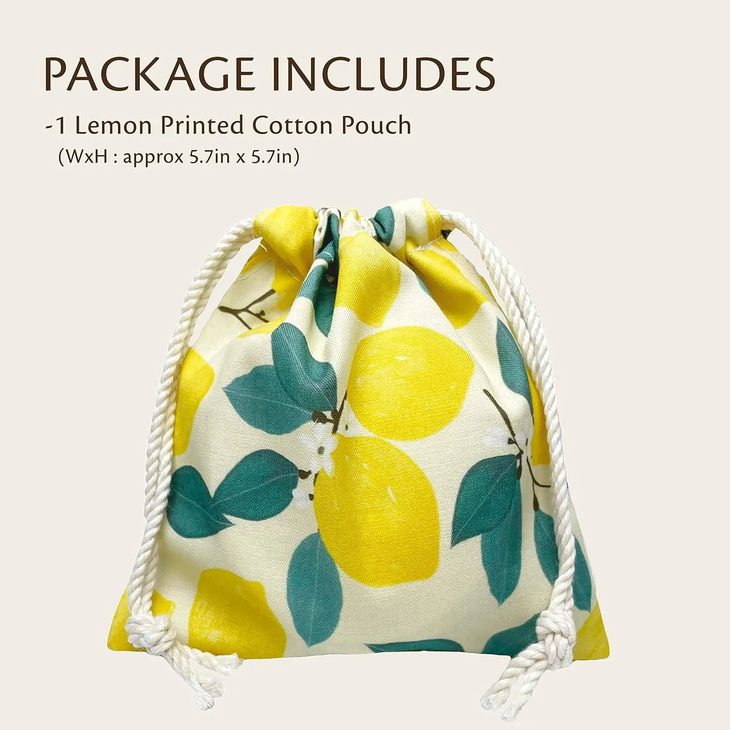 1Pcs Makeup Bag Travel Drawstring Cosmetic Bag Pouch (Lemon)