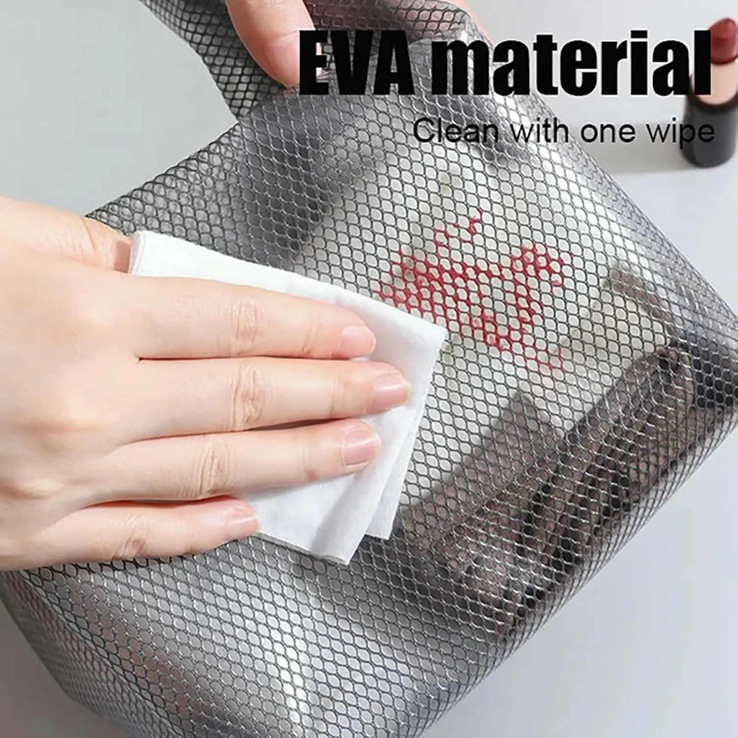 2024 New Eva Waterproof Storage Bag, Multifunctional Dry And Wet Separation Cosmetic Bag Buckle Design Toiletry Bag Portable Travel Bag Large Capacity Waterproof Dirt-Resistant Storage Bag (White-S L)