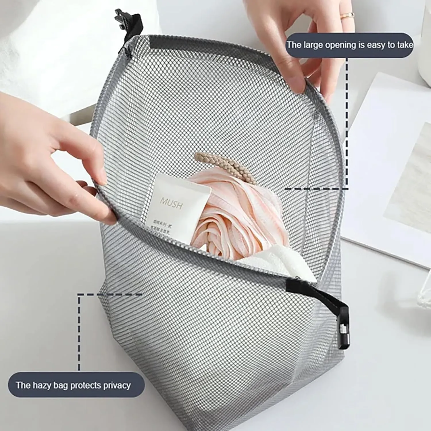 2024 New Eva Waterproof Storage Bag, Multifunctional Dry And Wet Separation Cosmetic Bag Buckle Design Toiletry Bag Portable Travel Bag Large Capacity Waterproof Dirt-Resistant Storage Bag (White-S L)