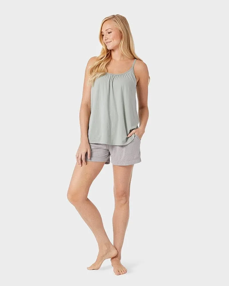 32 Degrees Women's Cool Flowy Bra Cami | with Built-in Cups | Relaxed Fit | Adjustable Spaghetti Strap