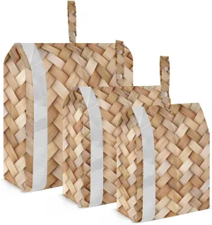 3d Print Wicker Rattan Packing Cubes Set of 3, Lightweight Travel Luggage Organizers Foldable Bags for Easy Packing and Organization