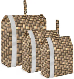 3d Print Wicker Rattan Packing Cubes Set of 3, Lightweight Travel Luggage Organizers Foldable Bags for Easy Packing and Organization
