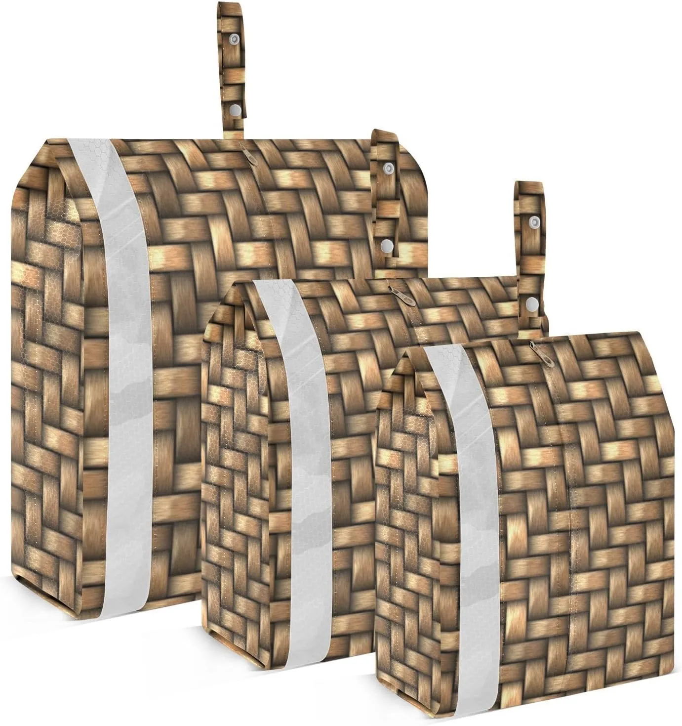 3d Print Wicker Rattan Packing Cubes Set of 3, Lightweight Travel Luggage Organizers Foldable Bags for Easy Packing and Organization