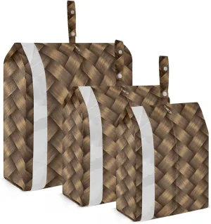 3d Print Woven Wicker Packing Cubes Set of 3, Lightweight Travel Luggage Organizers Foldable Bags for Easy Packing and Organization