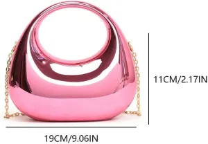 Acrylic Clutch Purse Y2k Evening Handbag with Detachable Chain Strap Tote Hobo Bag Moon Shape for Women Wedding Co