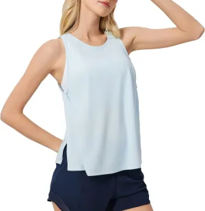 altiland Cool Feeling Workout Tank Top for Woman, Side-Slit Quick Dry Athletic Yoga Exercise Running Tops Relaxed-Fit