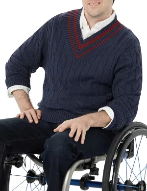 Amazon Essentials Men's Cable Knit V-Neck Sweater