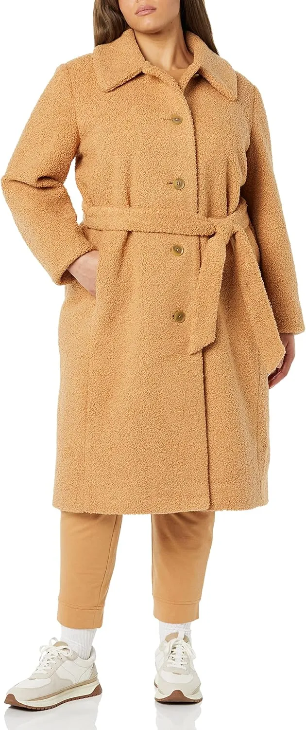 Amazon Essentials Women's Relaxed-Fit Recycled Polyester Sherpa Long Coat (Available in Plus Size) (Previously Amazon Aware)