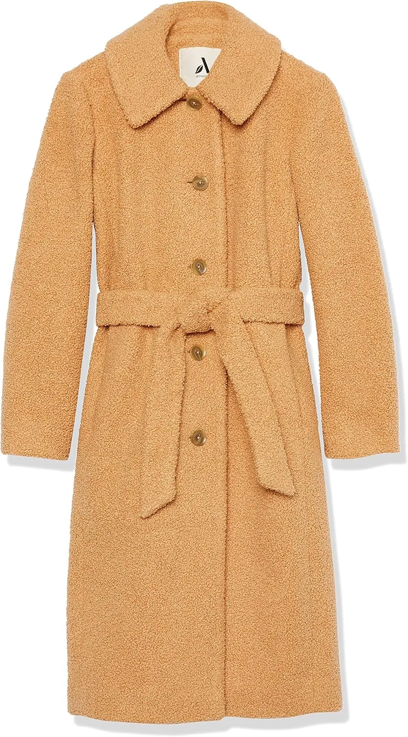 Amazon Essentials Women's Relaxed-Fit Recycled Polyester Sherpa Long Coat (Available in Plus Size) (Previously Amazon Aware)