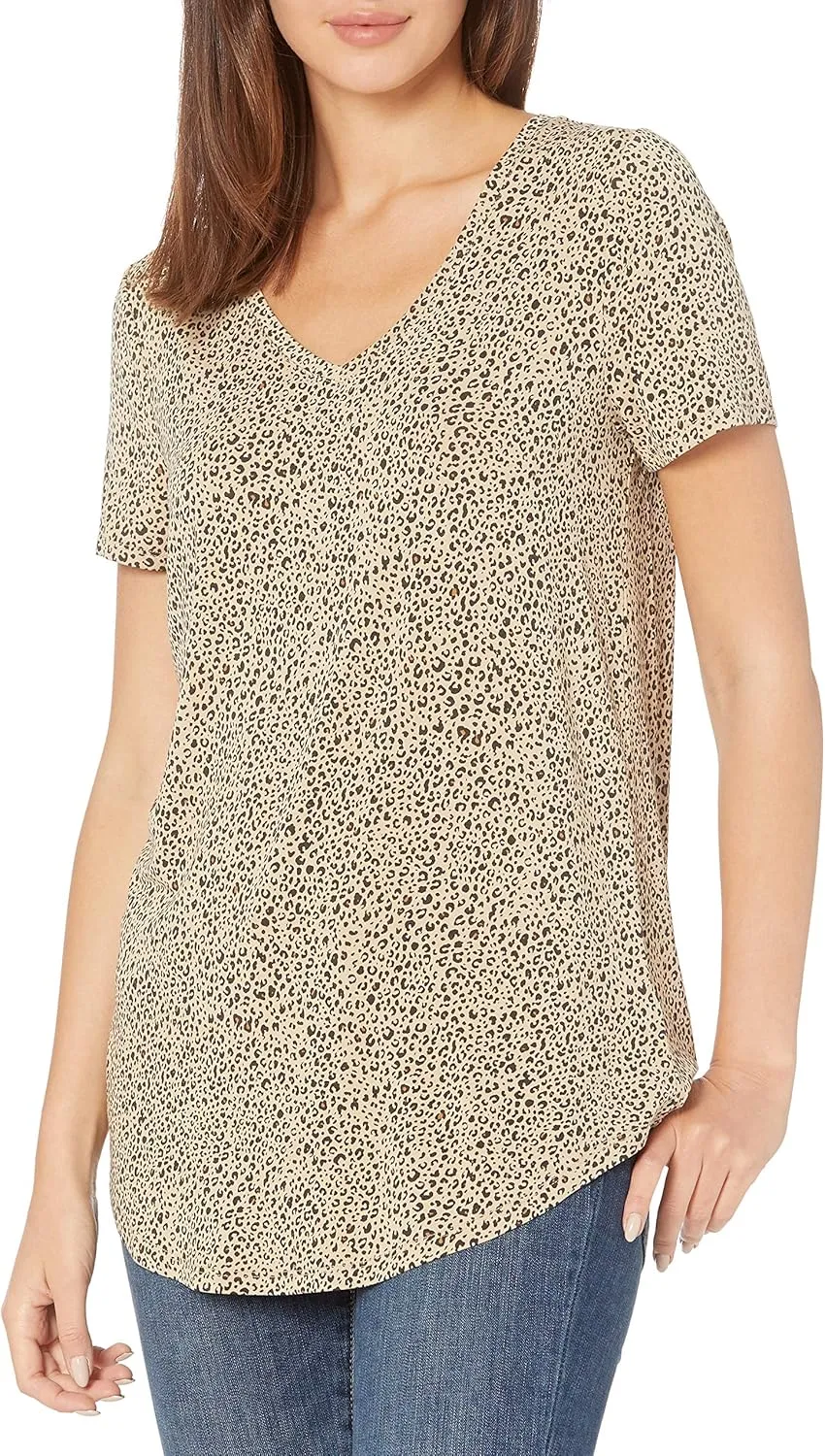 Amazon Essentials Women's Relaxed-Fit Short-Sleeve V-Neck Tunic (Available in Plus Size), Multipacks