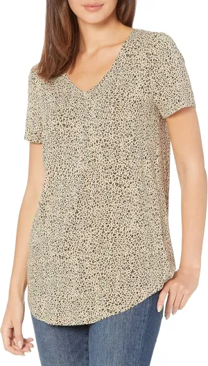Amazon Essentials Women's Relaxed-Fit Short-Sleeve V-Neck Tunic (Available in Plus Size), Multipacks