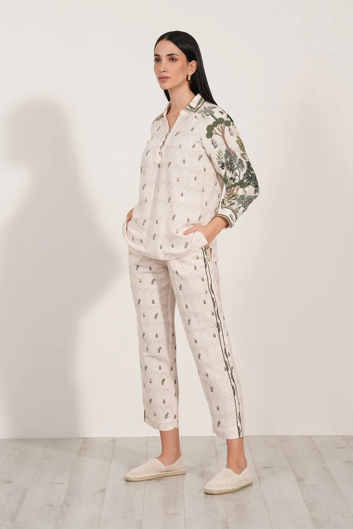 Antonia Lantern Print Blouse