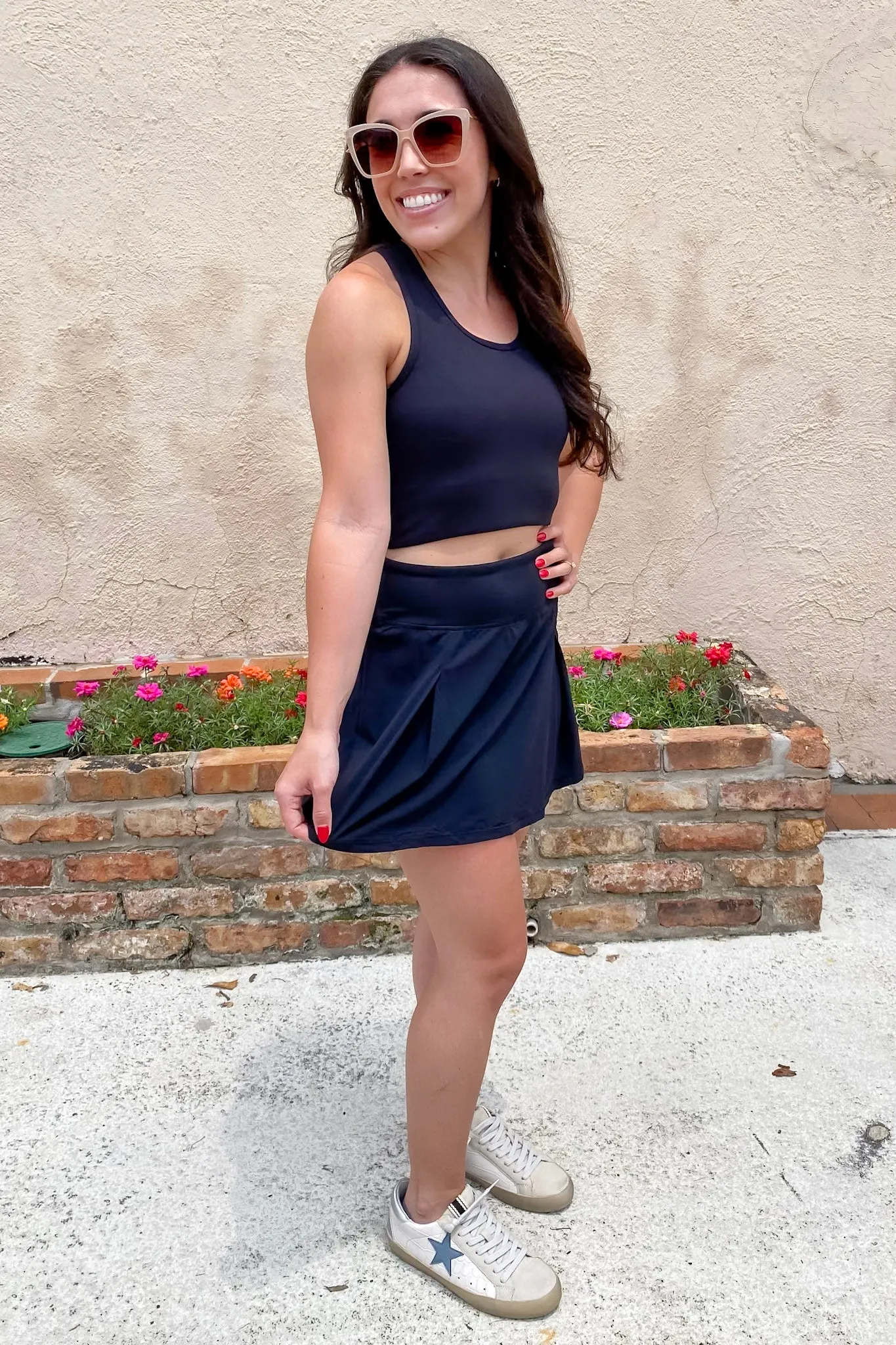 Athleisure Extreme Racer Fitted Black Cropped Tank