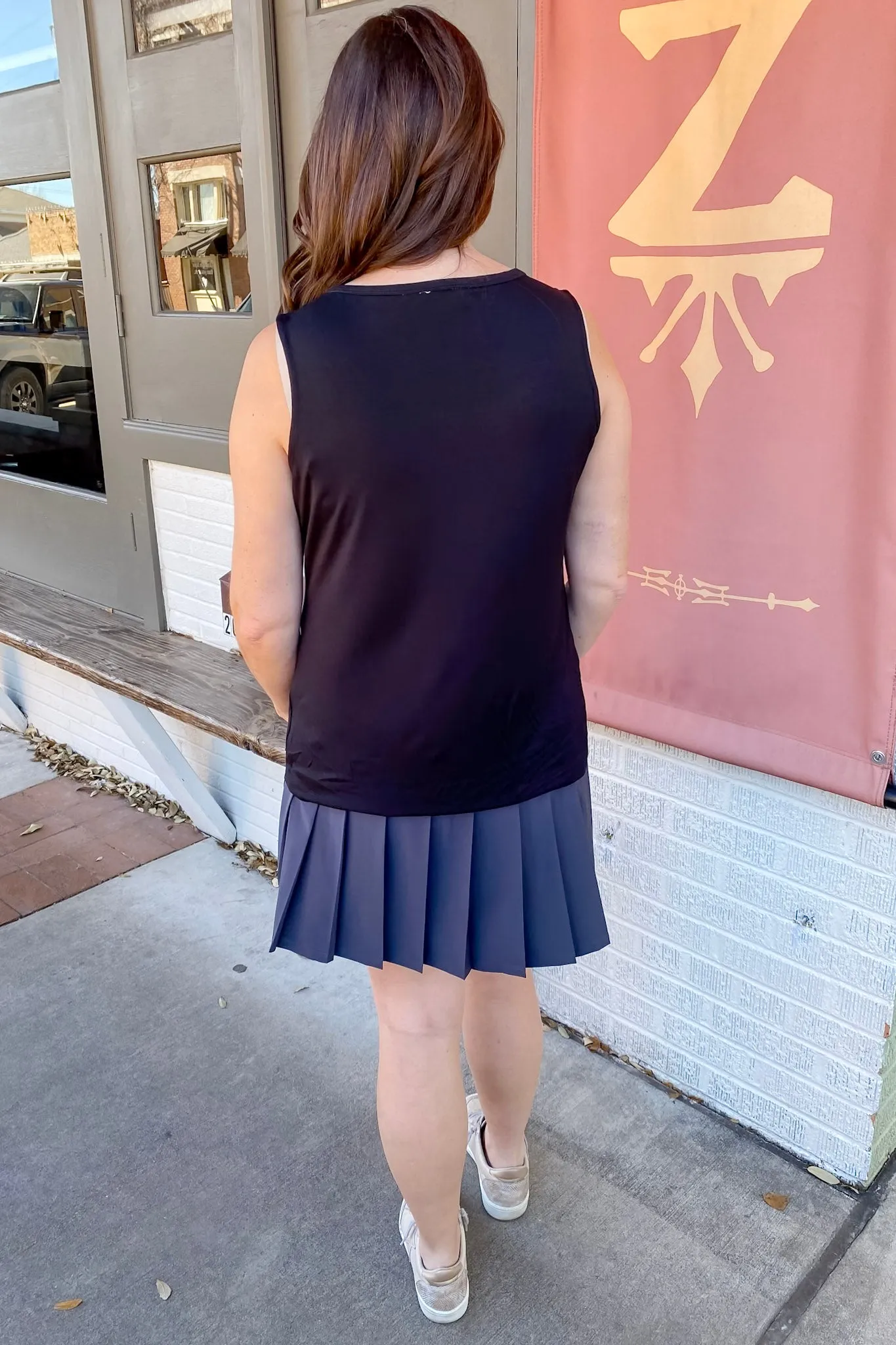 Athleisure  Viscose Modal Sleeveless Black Tank