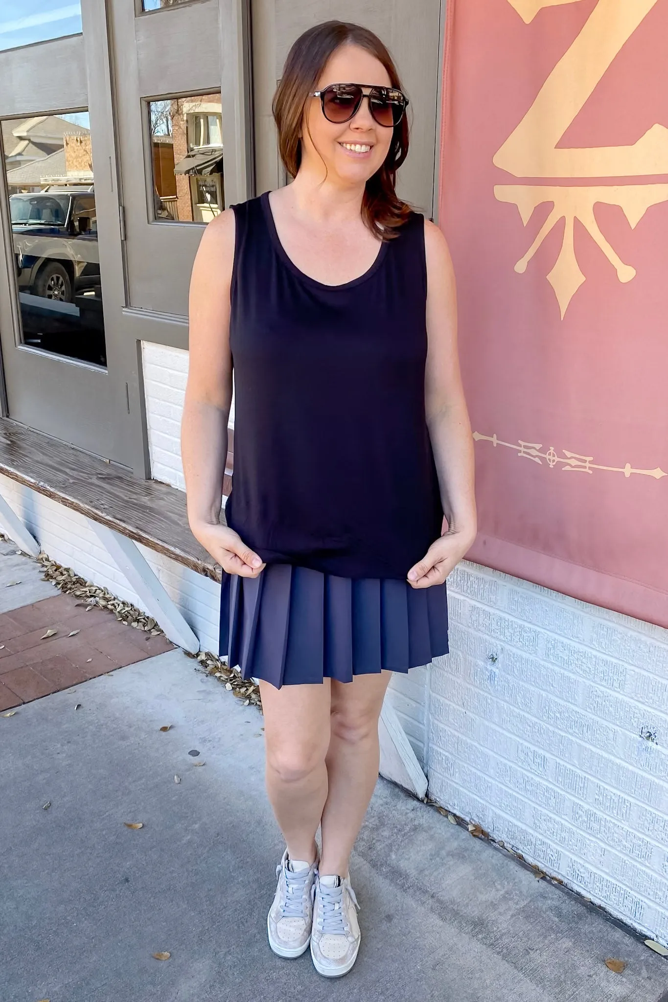 Athleisure  Viscose Modal Sleeveless Black Tank