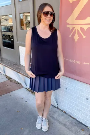 Athleisure  Viscose Modal Sleeveless Black Tank