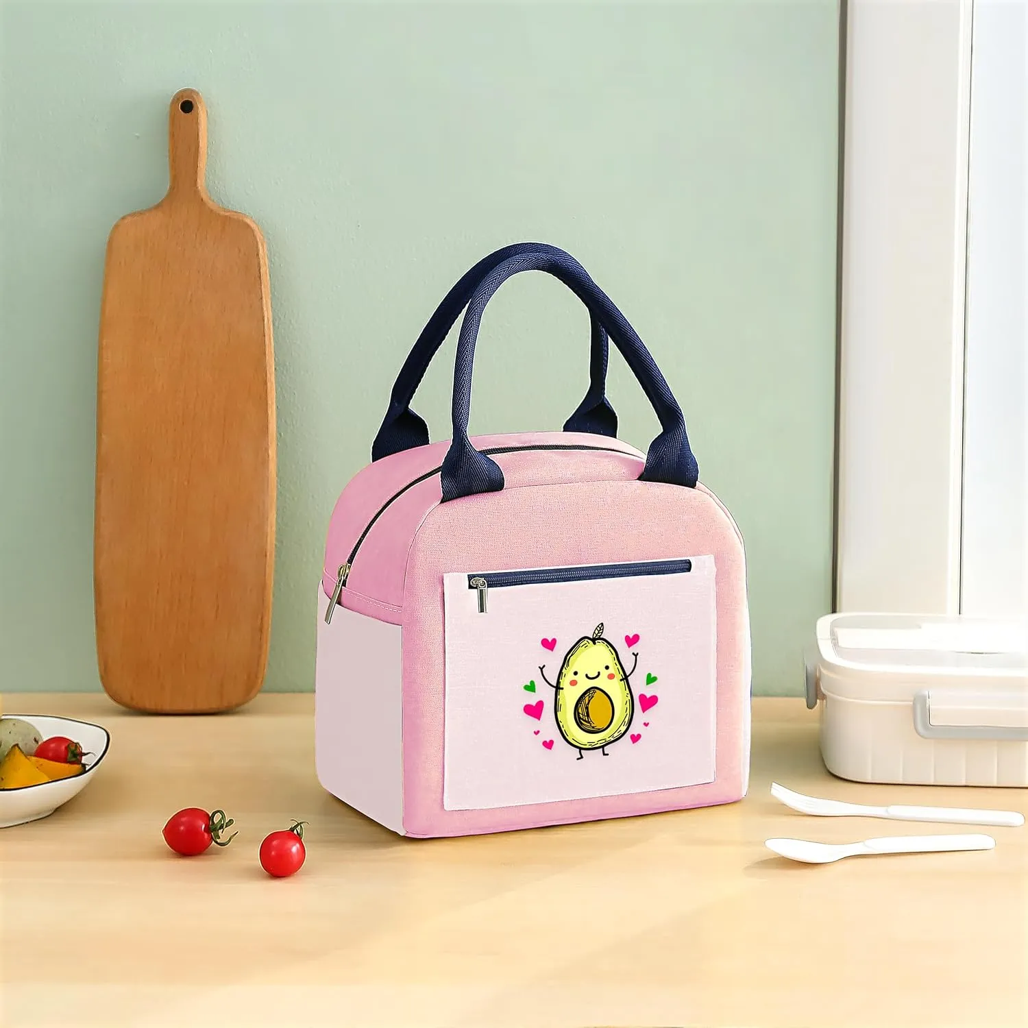 Avocado Bento Bag, Thermal Insulated Cooler Lunch Bento Tote Bag, Gifts For Teens Girls Kids Women, Work Travel Office Camping Picnic Beach Lunch Essentials!