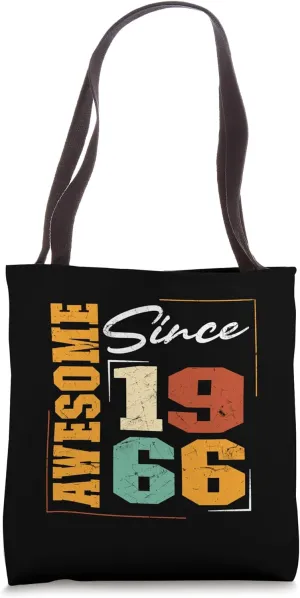 Awesome 1966 Birthday Vintage Varsity Born In 1966 Birthday Tote Bag
