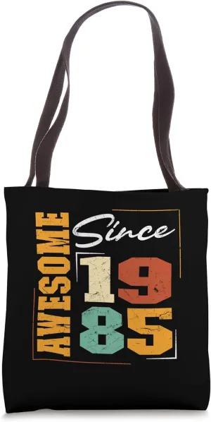 Awesome 1985 Birthday Vintage Varsity Born In 1985 Birthday Tote Bag