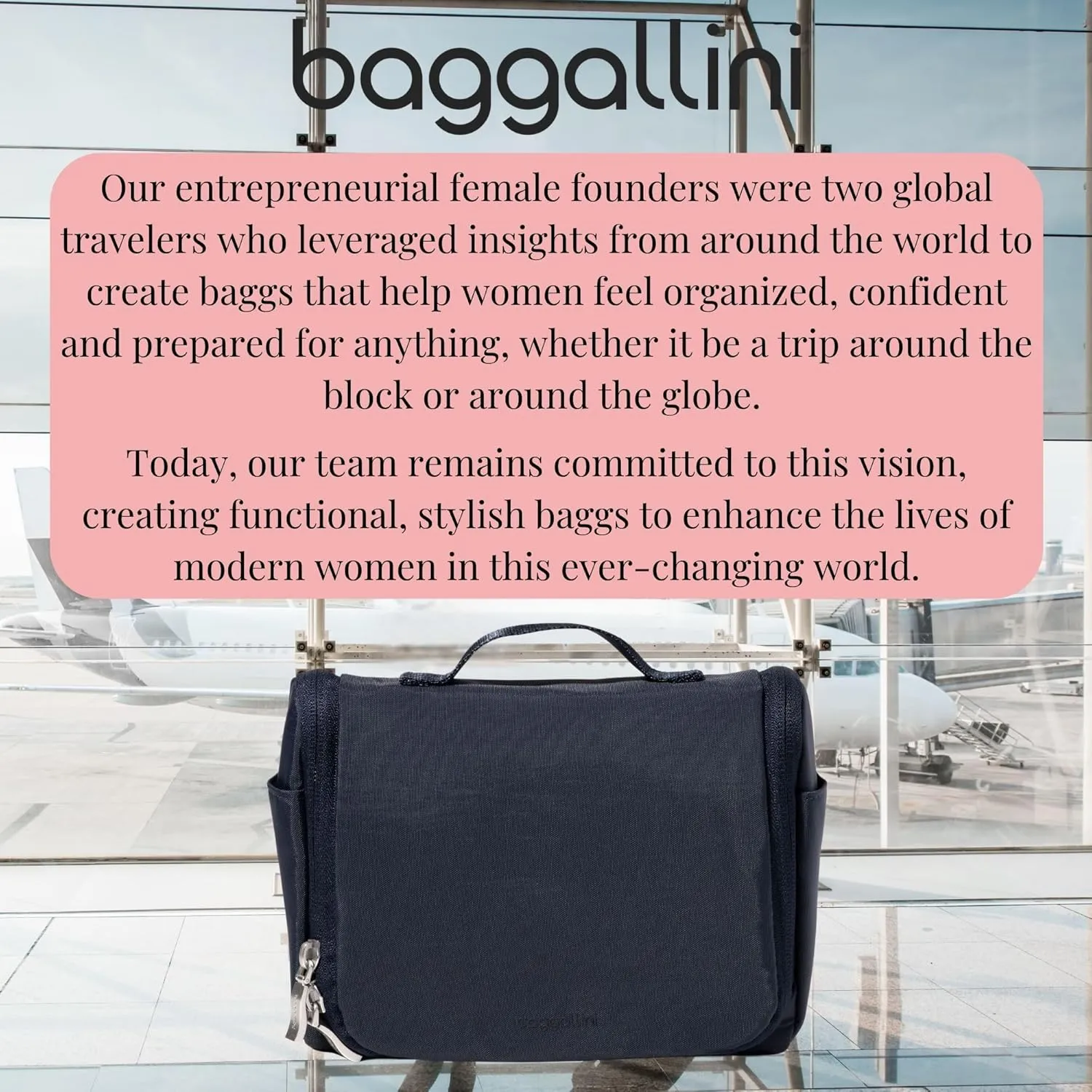 Baggallini Unisex's Small Toiletry Kit-Lightweight 5x8 Inch Makeup Bag Toiltery