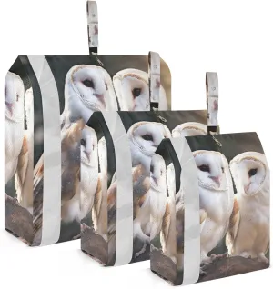 Barn Owls Packing Cubes Set of 3, Lightweight Travel Luggage Organizers Foldable Bags for Easy Packing and Organization