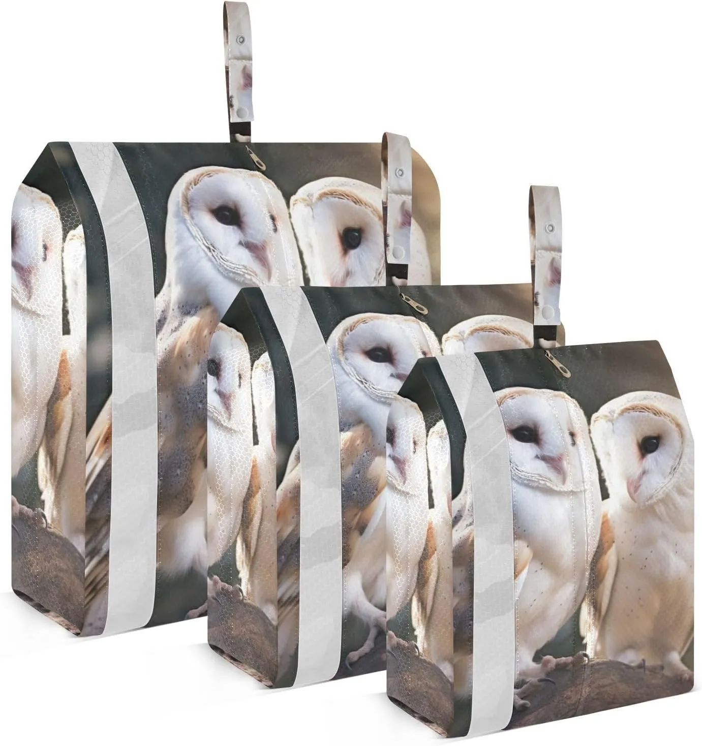 Barn Owls Packing Cubes Set of 3, Lightweight Travel Luggage Organizers Foldable Bags for Easy Packing and Organization