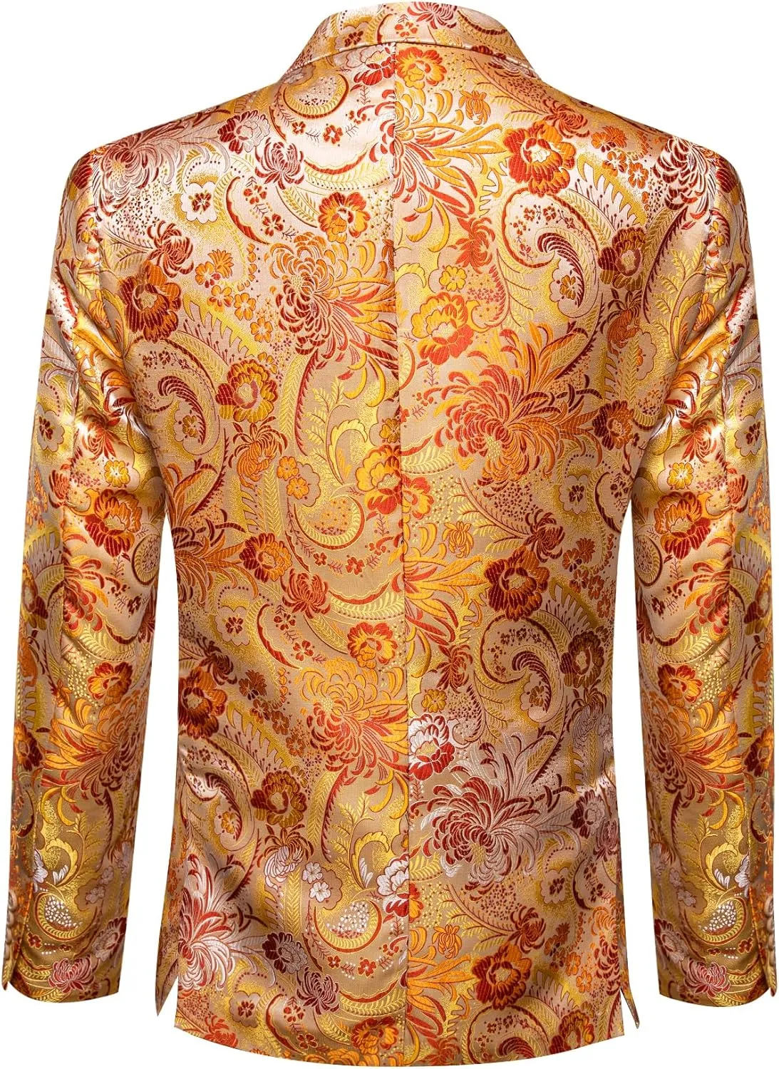Barry.Wang Mens Floral Blazer Notched Lapel Suit Jacket Flowers Tuxedo Party Christmas Holiday Cruise Coat