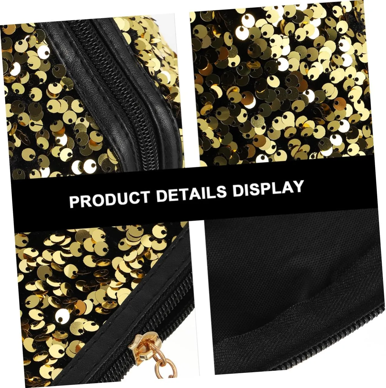 Beaupretty 3 Pcs Travel Toiletry Bag Sequins Makeup Bag for Portable Lightweight Zipper Close Fashion Accessory