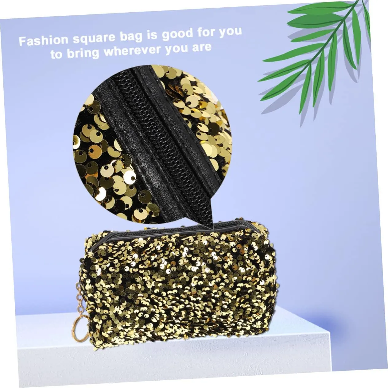 Beaupretty 3 Pcs Travel Toiletry Bag Sequins Makeup Bag for Portable Lightweight Zipper Close Fashion Accessory