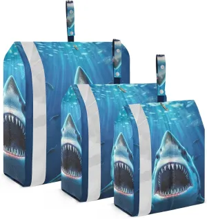 Big Shark Packing Cubes Set of 3, Lightweight Travel Luggage Organizers Foldable Bags for Easy Packing and Organization