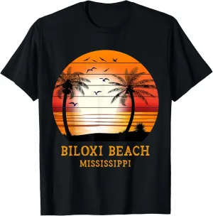 Biloxi Beach Mississippi Vintage Sunset Retro Summer Vacay T-Shirt