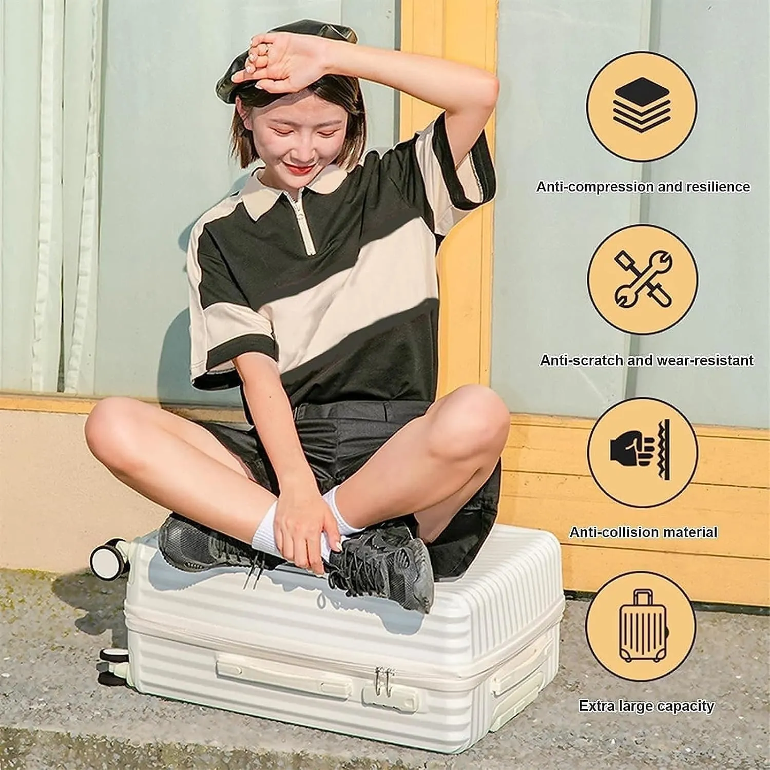 BKEKM Carry On Luggage Portable Luggage Wet and Dry Separation Luggage Suitcase Hard Shell Trolley Luggage 360 Spinner Suitcases Carry-on Luggage Lightweight