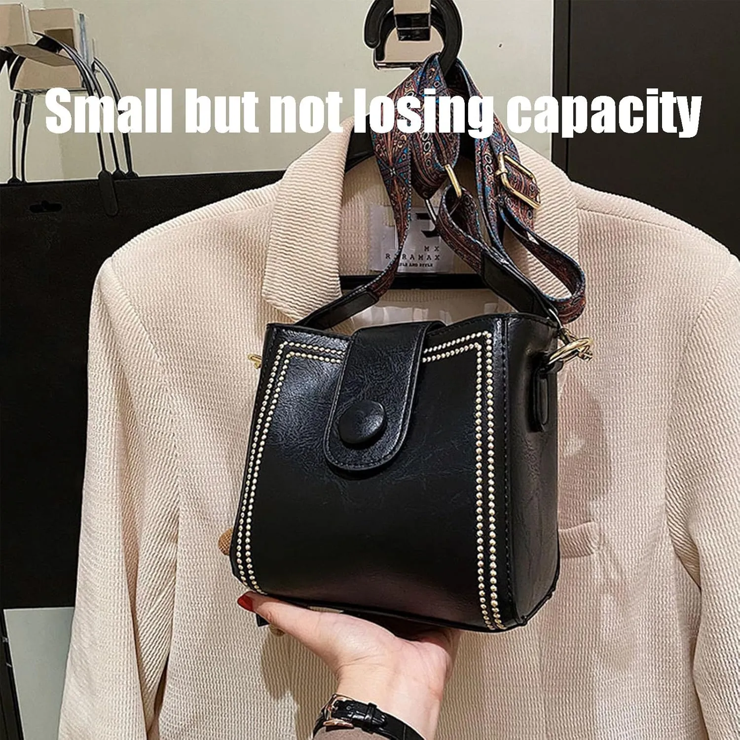 Bootara Bucket Bag, Bootara Women'S Vintage Bunny Charm Bucket Bag, Vintage Crossbody Bag With Adjustable Wide Shoulder Strap