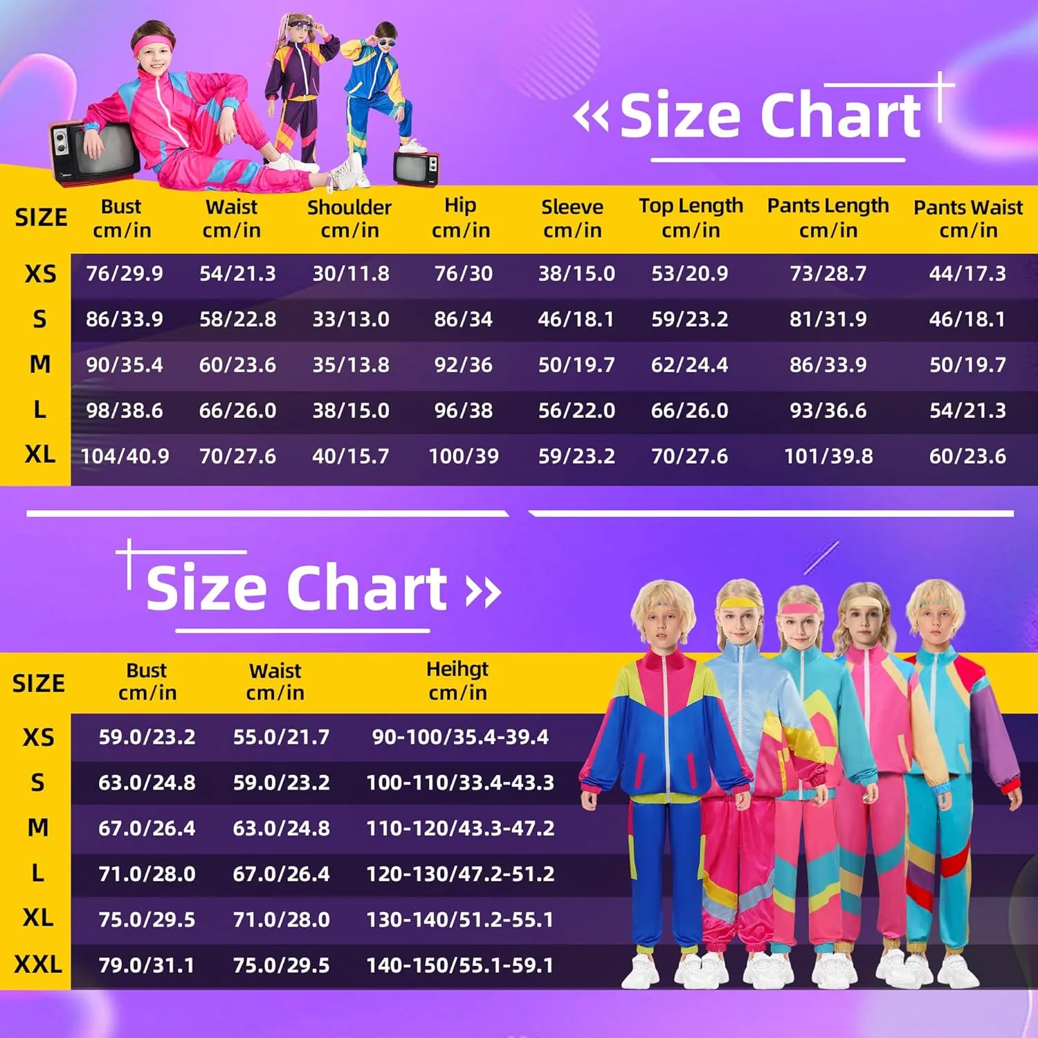 Boys 80s Tracksuit Kids Hip Hop Costume Top Pants Sets Outfit Retro Dance Sportswear