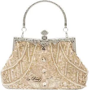 Bridal Wedding Purse Exquisite Handmade Embroidery Shoulder Vintage Beaded Evening for Women Handbag