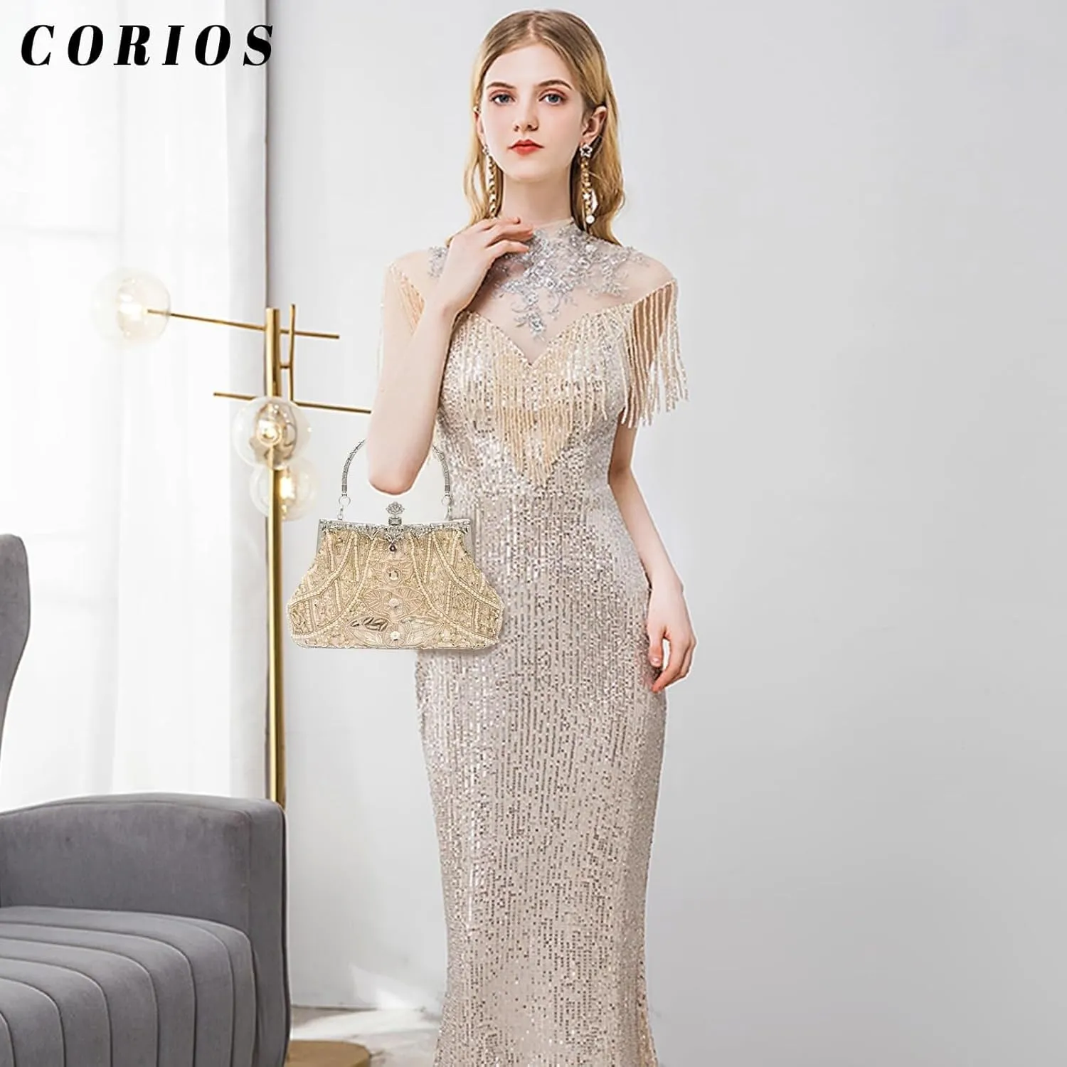 Bridal Wedding Purse Exquisite Handmade Embroidery Shoulder Vintage Beaded Evening for Women Handbag