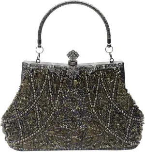 Bridal Wedding Purse Exquisite Handmade Embroidery Shoulder Vintage Beaded Evening for Women Handbag