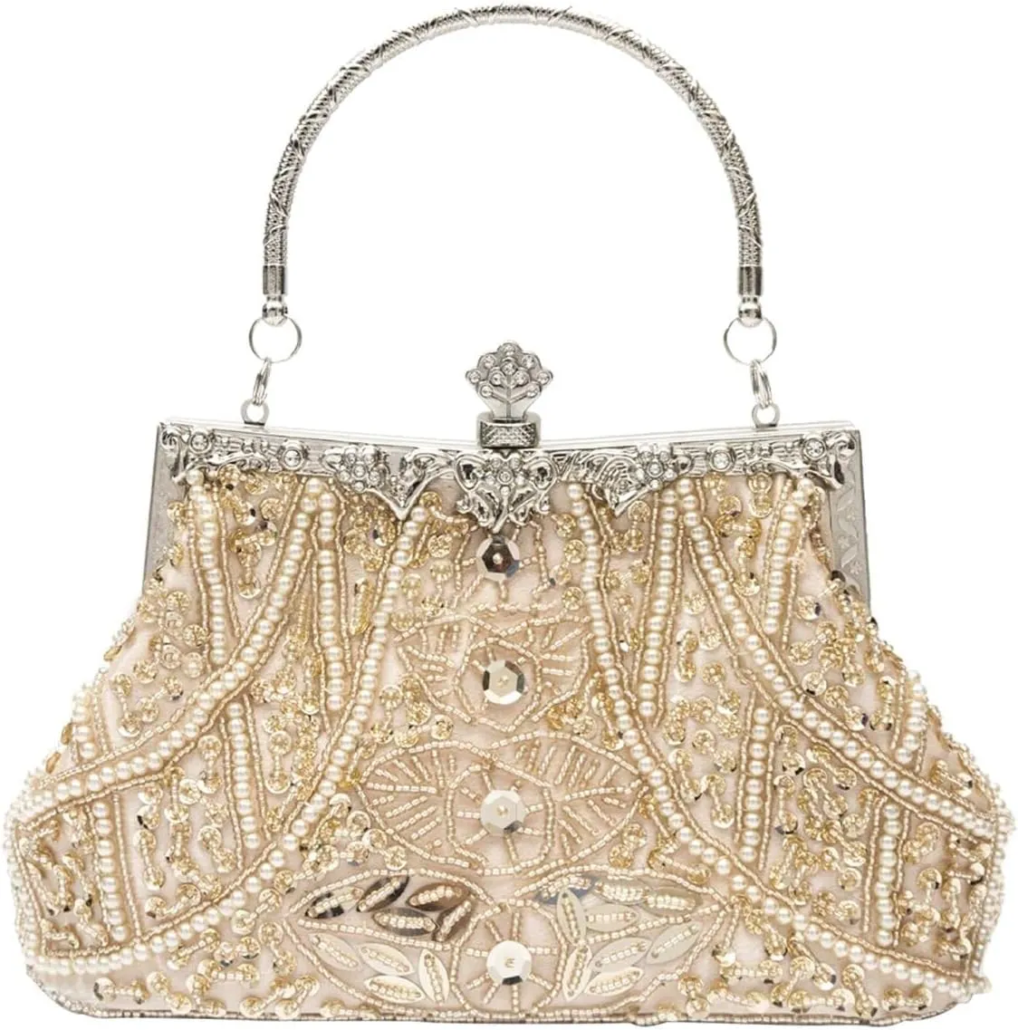 Bridal Wedding Purse Exquisite Handmade Embroidery Shoulder Vintage Beaded Evening for Women Handbag