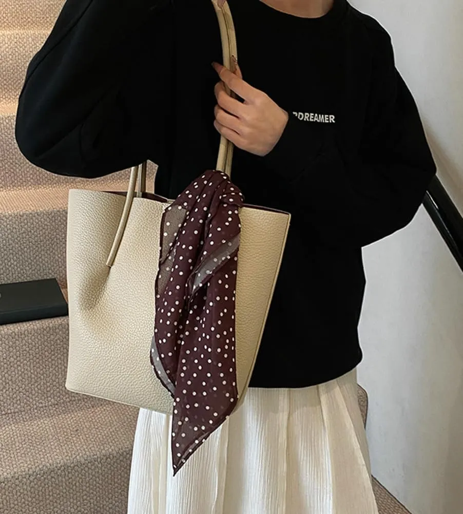 Bucket Bag for Women Vegan Leather Shoulder Purses Trendy Elegant Handbag