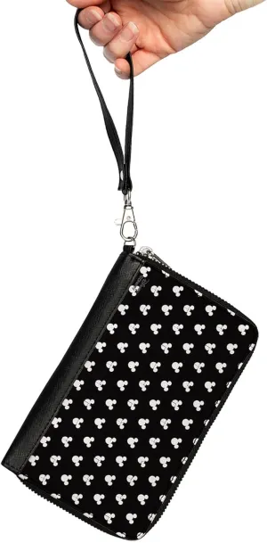 Buckle-Down Disney Mickey Mouse Designer Wallet for Women, Zip Clutch, Aesthetic Wristlet wallet, Faux Leather