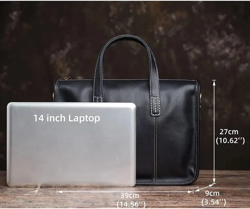 Business Men Briefcase Casual Tote Shoulder Bag for 14 Inch Laptop Office Bag