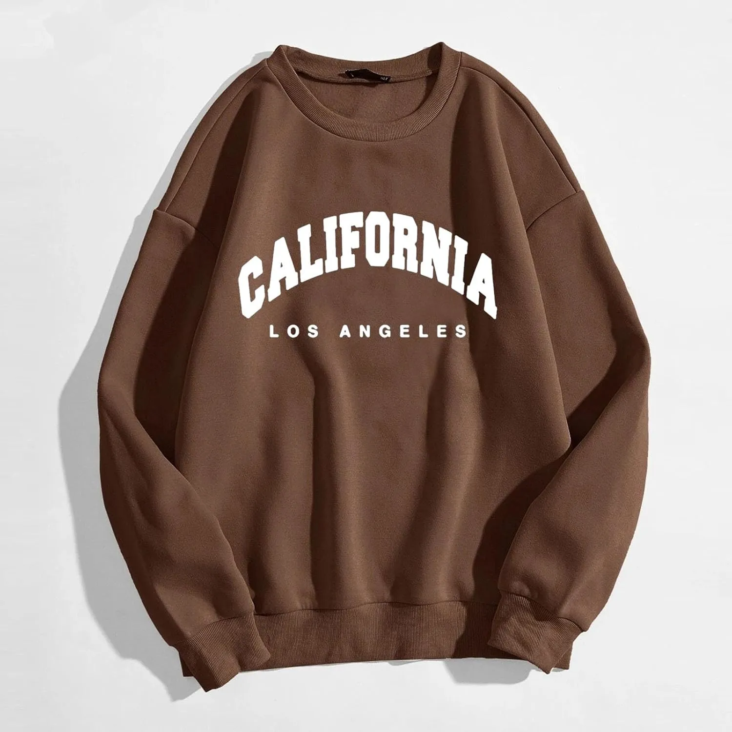 California Boston Sweatshirts Women Crew Neck Letter Graphic Hoodie Relaxed Fit Long Sleeve Pullover Tops
