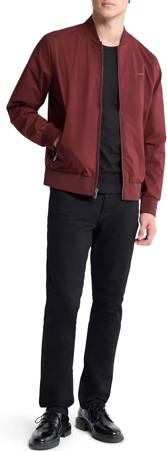 Calvin Klein Men's Matte Logo Zip Bomber Jacket