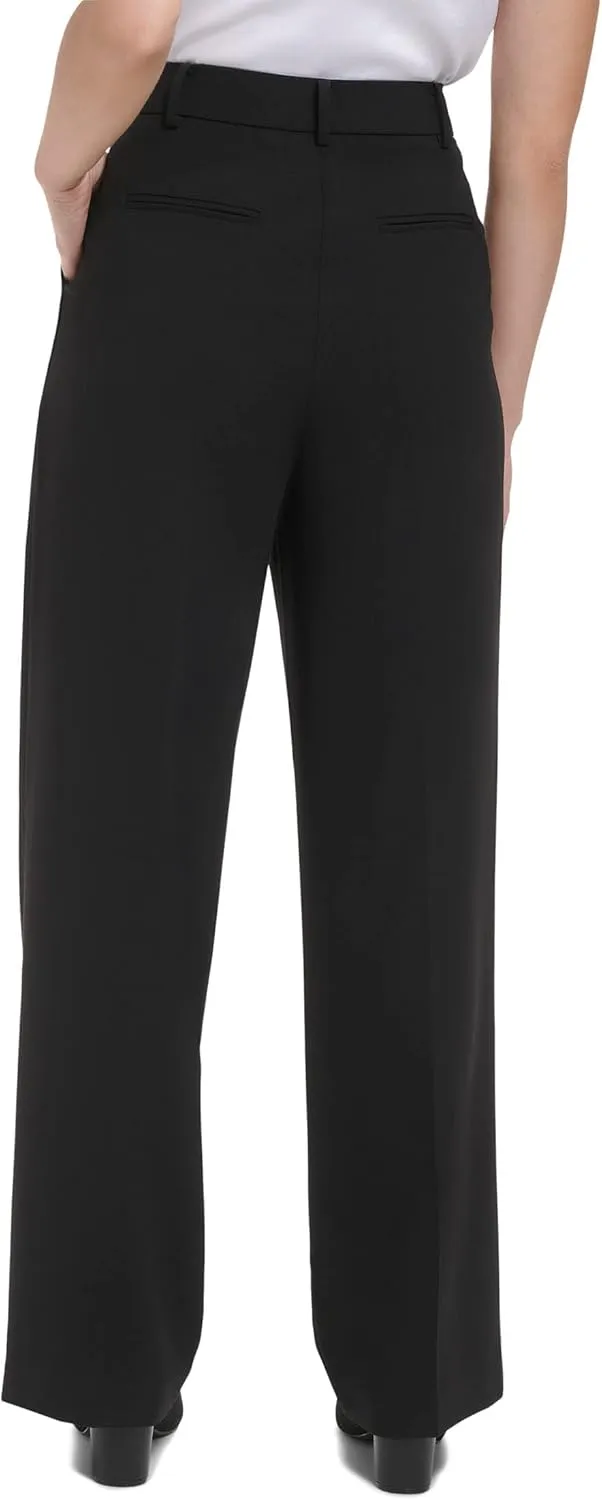 Calvin Klein Women's Formal Wide Leg Zipper Lux Stretch Trouser