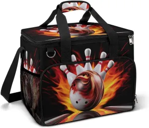 Camping Ice Pack, Bowling Ball Print Insulated Cooler Bag Large Capacity Ice Pack Portable Camping Cooler Outdoor Picnic Cooler, style