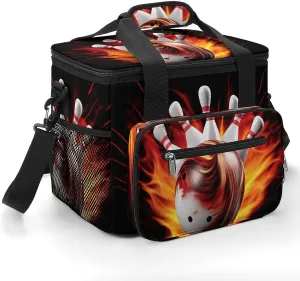 Camping Ice Pack, Bowling Ball Print Insulated Cooler Bag Large Capacity Ice Pack Portable Camping Cooler Outdoor Picnic Cooler, style