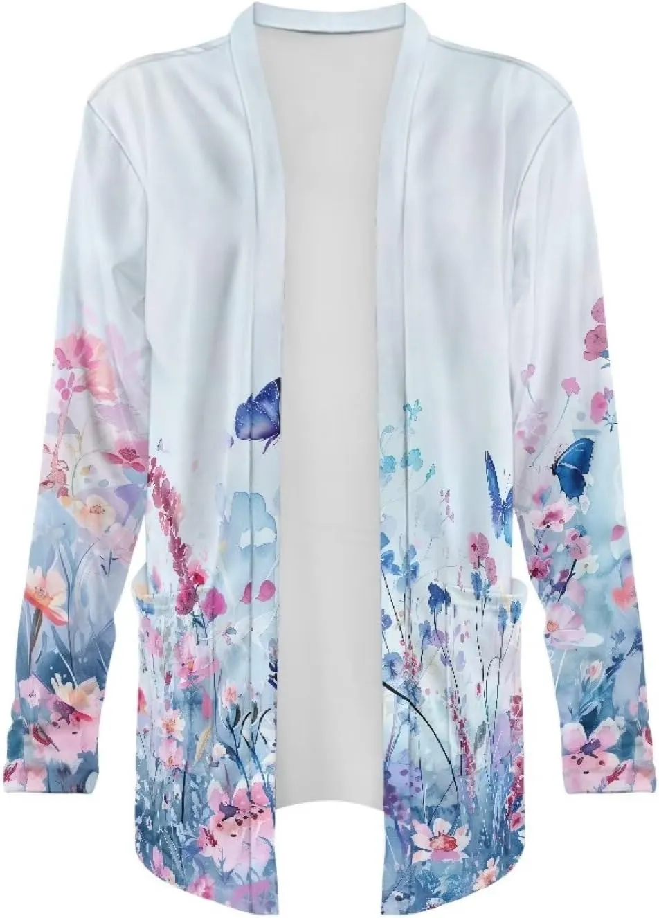 Cardigan Jacket for Women 2024 Casual Long Sleeve Open Front Cardigans with Pocket, S-2XL