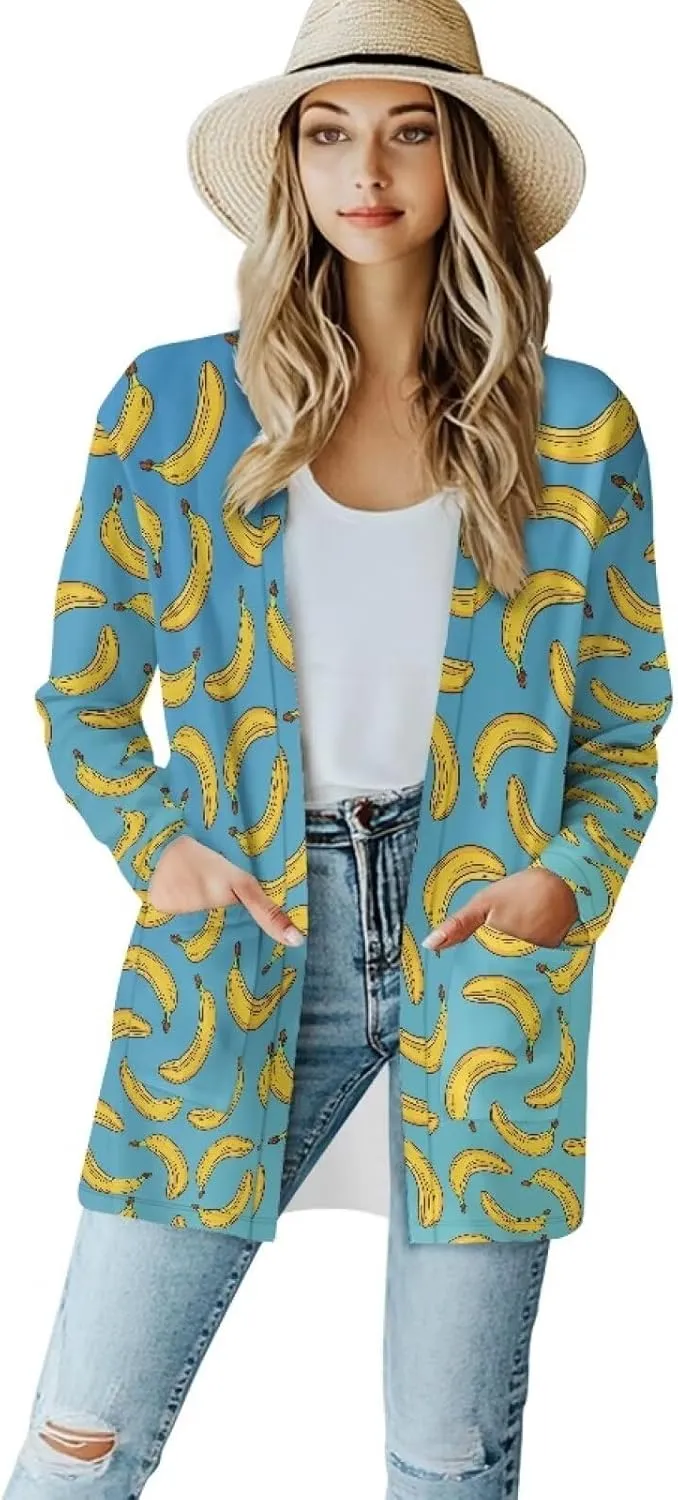 Cardigan Jacket for Women 2024 Casual Long Sleeve Open Front Cardigans with Pocket, S-2XL